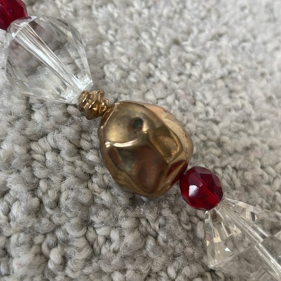Vintage Red Clear Gold Mid-Century 60's Necklace - Picture 11 of 12